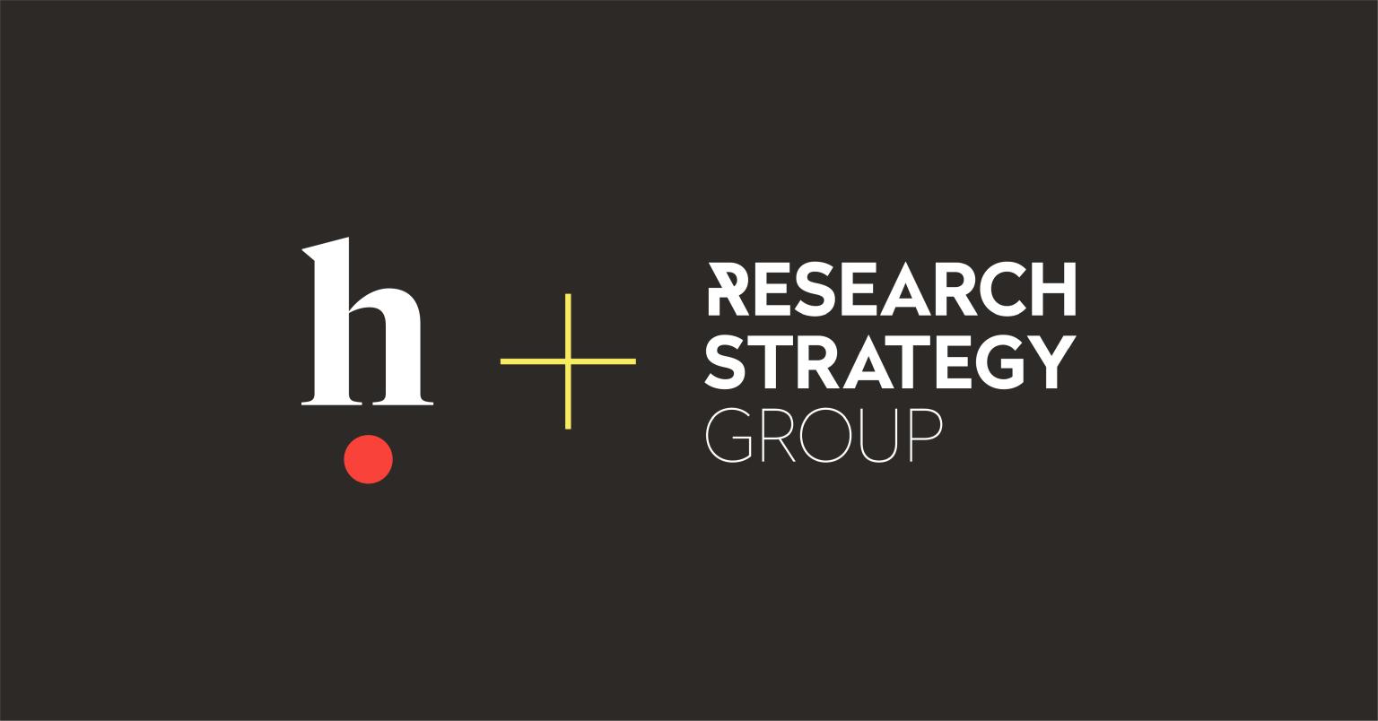 Humanity logo with plus sign and RESEARCH STRATEGY GROUP logo