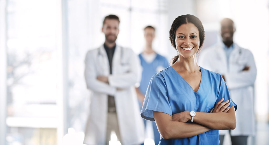 Portrait of a confident doctor working at a hospital
