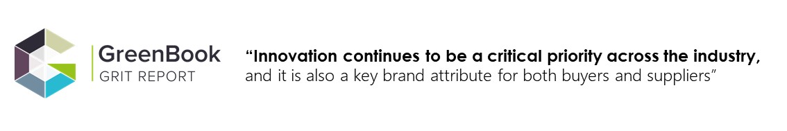 GreenBook GRIT report logo with quote "Innovation continues to be a critical priority across the industry, and it is also a key brand attribute for both buyers and suppliers"